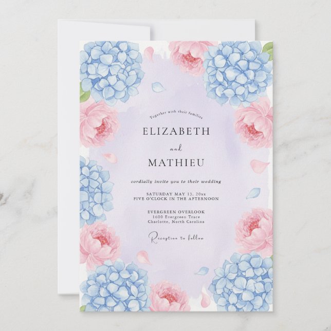 Invitación Boda de primavera floreciendo con lavanda (Anverso)
