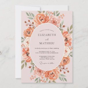 Invitación Boda de primavera impresionante de melocotón