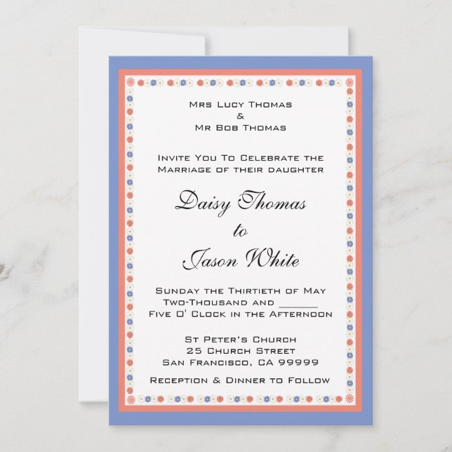 Invitación Boda de Primavera (Invitación) (Anverso)