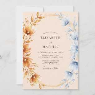 Invitación Boda de primavera luminosa de terracota
