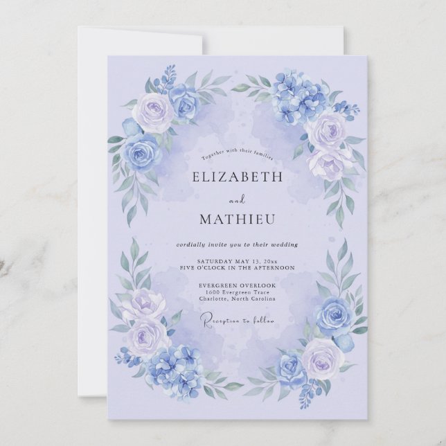 Invitación Boda de primavera maravillosa de lavanda (Anverso)
