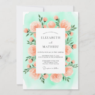Invitación Boda de primavera maravillosa en verde menta