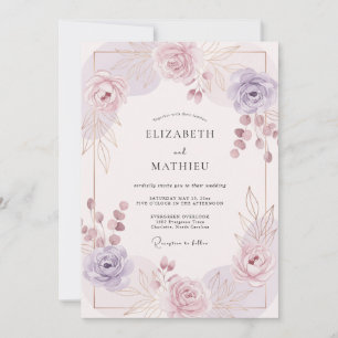 Invitación Boda de primavera radiante de lila