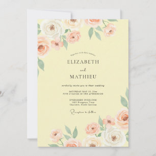 Invitación Boda de primavera radiante en amarillo mantequilla