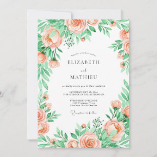 Invitación Boda de Primavera Seráfica de Melocotón