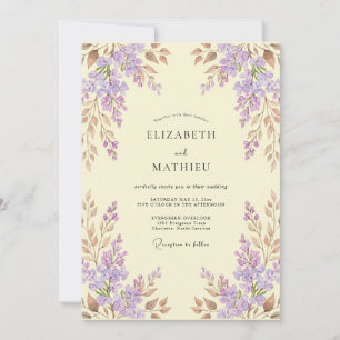 Invitación Boda de primavera sin tiempo de lavanda