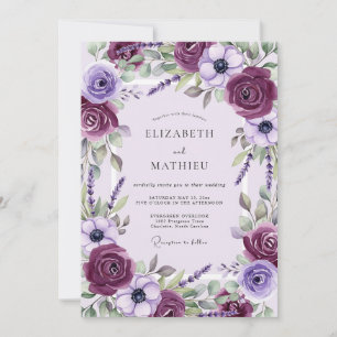 Invitación Boda de Primavera Sublime Ciruela