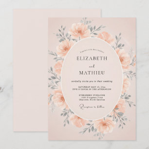 Invitación Boda de Primavera Sublime Melocotón Rubor