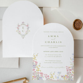 Invitación Boda de Primavera Verano Boho Chic Jardín Flores S