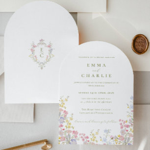 Invitación Boda de Primavera Verano Boho Chic Jardín Flores S