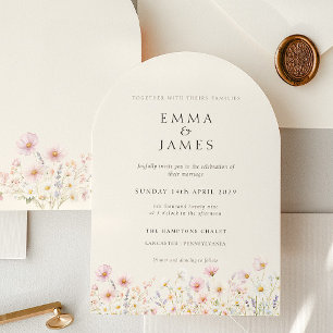 Invitación Boda de Primavera Verano Flores Silvestres Chic Bo