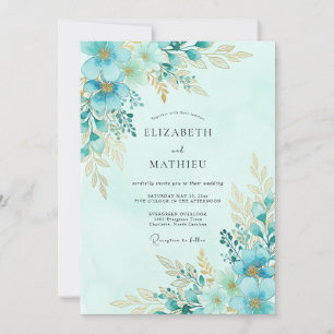 Invitación Boda de primavera verde menta prístina