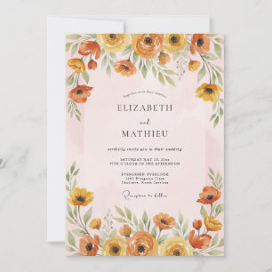 Invitación Boda de primavera vibrante de Marigold