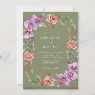 Invitación Boda de primavera vibrante en verde salvia