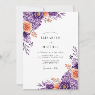 Invitación Boda de primavera violeta exuberante