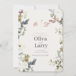 Invitación Boda de primavera y verano con flores silvestres