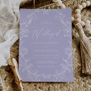 Invitación Boda de Princesa Arte de Línea Rococó Vintage