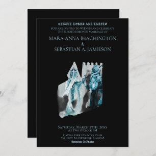 Invitación *~* Boda de Princesa Caballero en un Castillo Medi