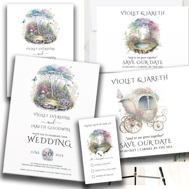 Invitación Boda de productos lácteos de Woodland encantado (Subido por el creador)