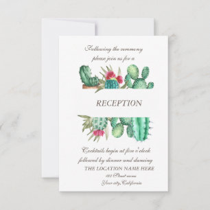 Invitación Boda de puntos de cactus del desierto de acuarela