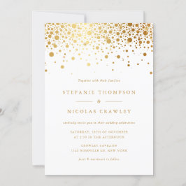 Invitación Boda de puntos de confetti de Relieve metalizado d