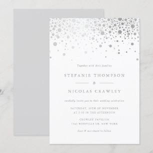 Invitación Boda de puntos de confetti de Relieve metalizado p