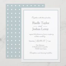 Boda de puntos de polka gris azul minimalista clás