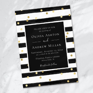 Invitación Boda de puntos de Relieve metalizado dorado de ban