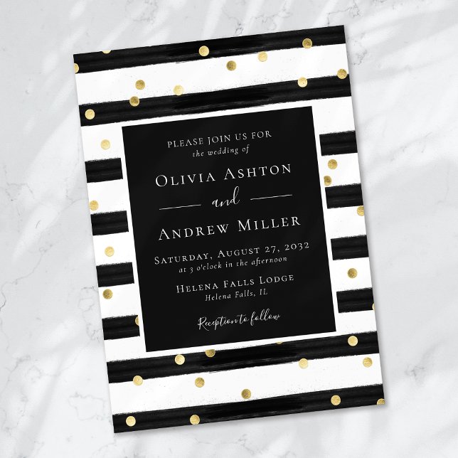 Invitación Boda de puntos de Relieve metalizado dorado de ban (Subido por el creador)