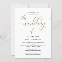 Invitación Boda de Purpurina de oro de Registro y RSVP en One
