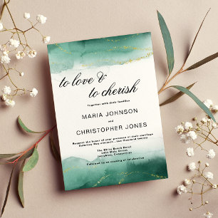 Invitación Boda de purpurina dorado blanco de color azul