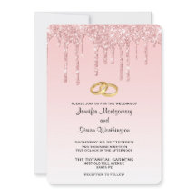 Boda de purpurina falsa rosa moderna y trendy