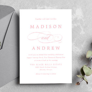 Invitación Boda de querida caligrafía rosa