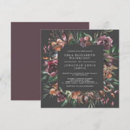 Invitación Boda de ráfagas florales de Moody Fall Square