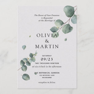Invitación Boda de rama de Eucalyptus