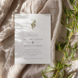 Invitación Boda de rama de olivo ruso minimalista