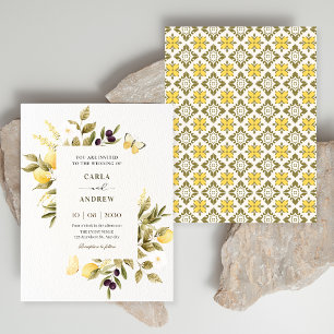 Invitación Boda de rama floral de limones botánicos