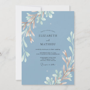 Invitación Boda de rama pintada de aciano