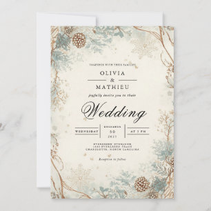 Invitación Boda de ramas de invierno etéreas