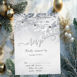 Invitación Boda de ramas de nieve de invierno RSVP