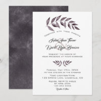 Boda de ramas de tinta acuarela minimalista