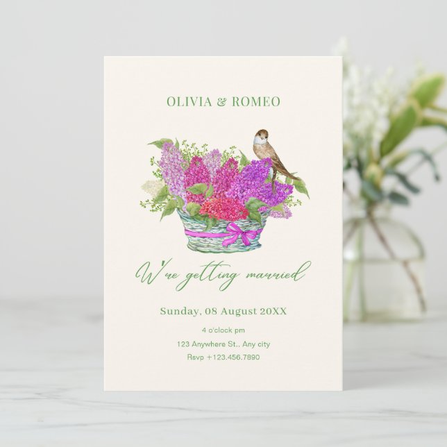 Invitación Boda de ramo de flores (Anverso de pie)