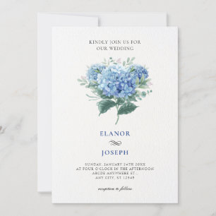 Invitación Boda de ramo de flores azules
