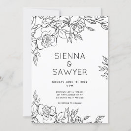Invitación Boda de ramo de rosas