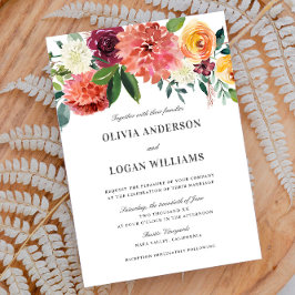 Invitación Boda de ramo floral de acuarela romántica elegante