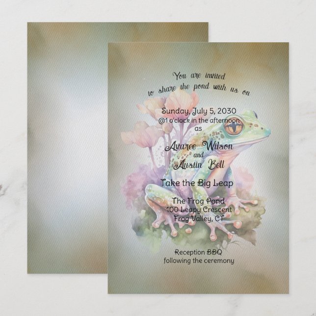 Invitación Boda de ranas (Anverso / Reverso)