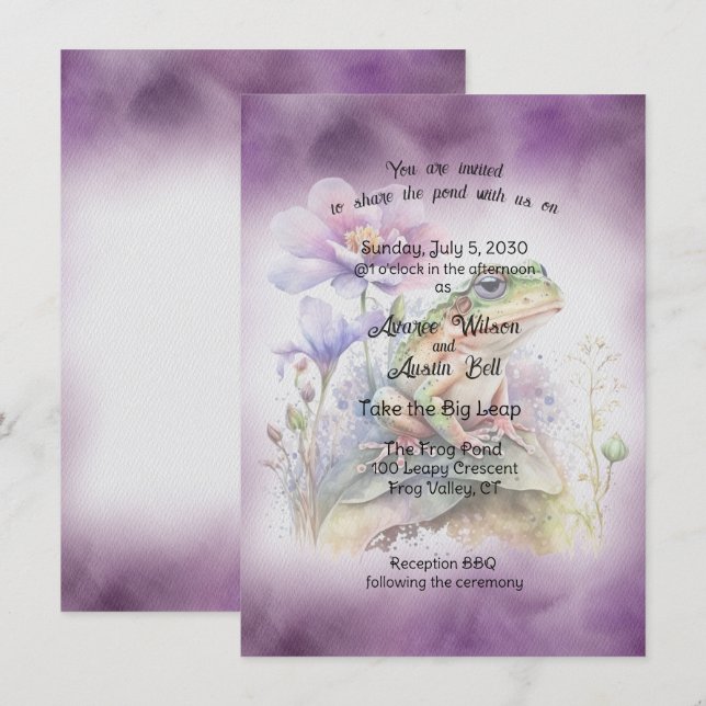 Invitación Boda de ranas (Anverso / Reverso)