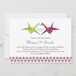 Invitación Boda de ranas de papel originami