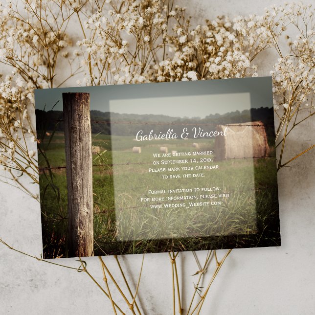 Invitación Boda de rancho de Pastos Agrícolas Verdes Guardar  (Subido por el creador)