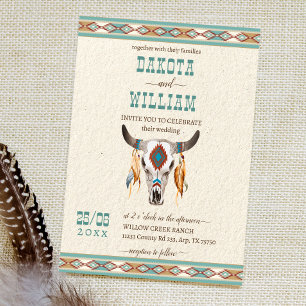 Invitación Boda de rangos tribales boho del sudoeste
